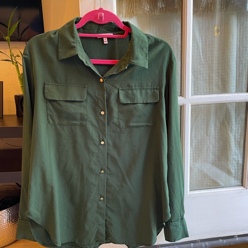 Juicy Couture Green Button Down